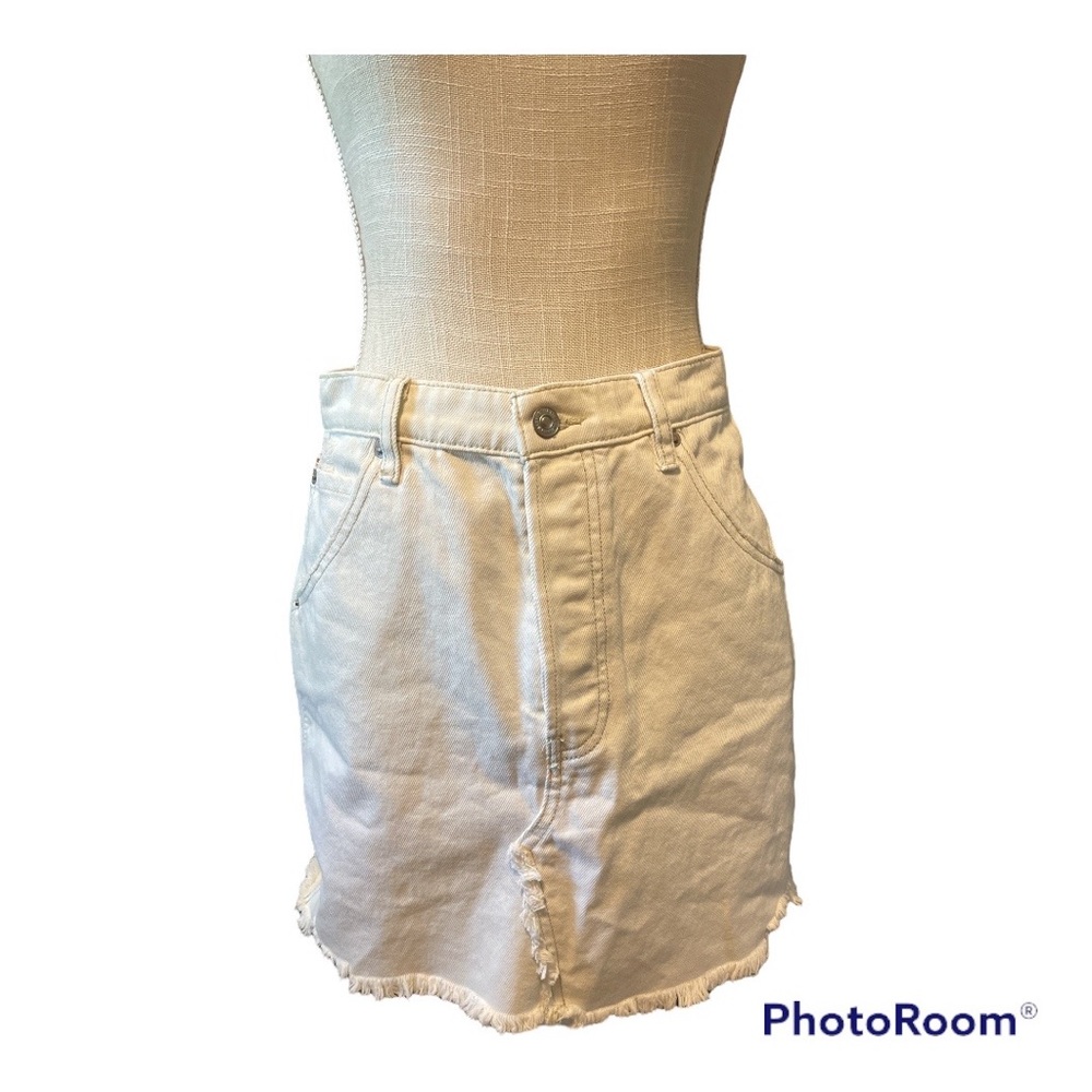 Free People Distress Skirt Deco White Size 28